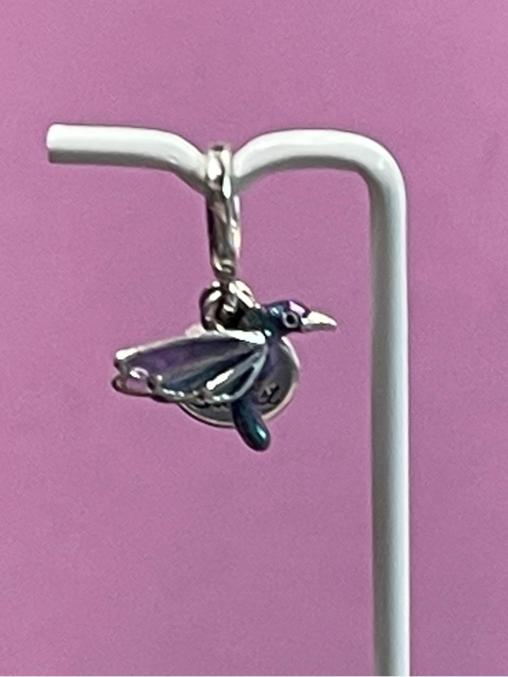 Pandora Silver and Purple Butterfly Charm Bracelet